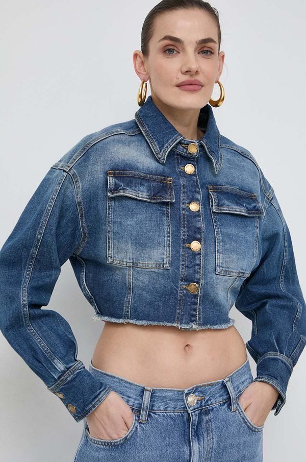 Pinko Traper jakna Pinko za žene, boja: tamno plava, za prijelazno razdoblje, oversize