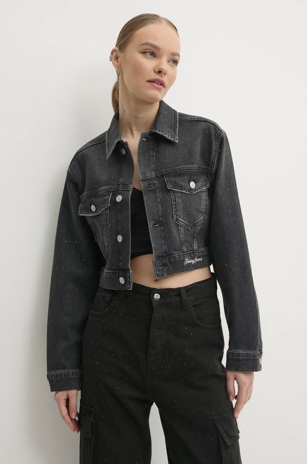 Tommy Jeans Traper jakna Tommy Jeans za žene, boja: siva, za prijelazno razdoblje, DW0DW19741