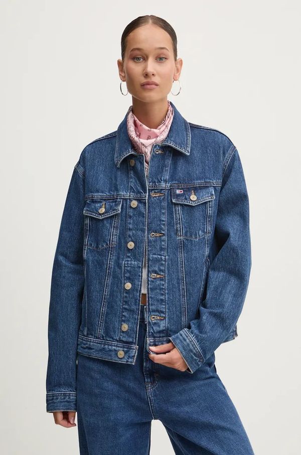 Tommy Jeans Traper jakna Tommy Jeans za žene, boja: tamno plava, za prijelazno razdoblje, DW0DW19280