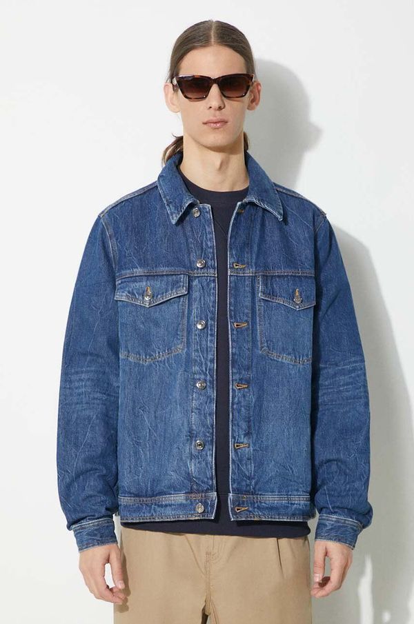 Wood Wood Traper jakna Wood Wood Ivan Denim za muškarce, za prijelazno razdoblje, 12315106.7051