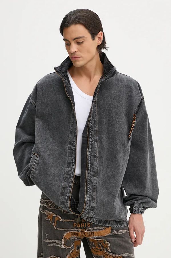 Y/Project Traper jakna Y/Project EVERGREEN PINCHED LOGO DENIM WINDBREAKER za muškarce, boja: siva, za prijelazno razdoblje, oversize, 207JA002