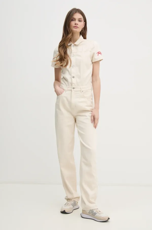 Red Bull Racing x Pepe Jeans Traper kombinezon Red Bull Racing x Pepe Jeans PITLANE JUMPSUIT boja: bež, pamučni, s ovratnikom, RL230003R83