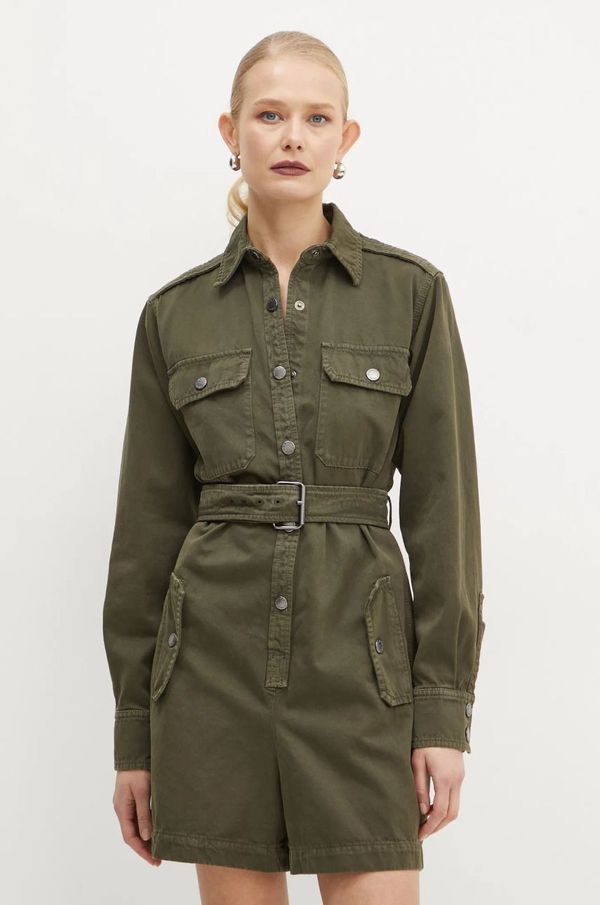 Weekend Max Mara Traper kombinezon Weekend Max Mara boja: zelena, pamučni, s ovratnikom, 2425246016600