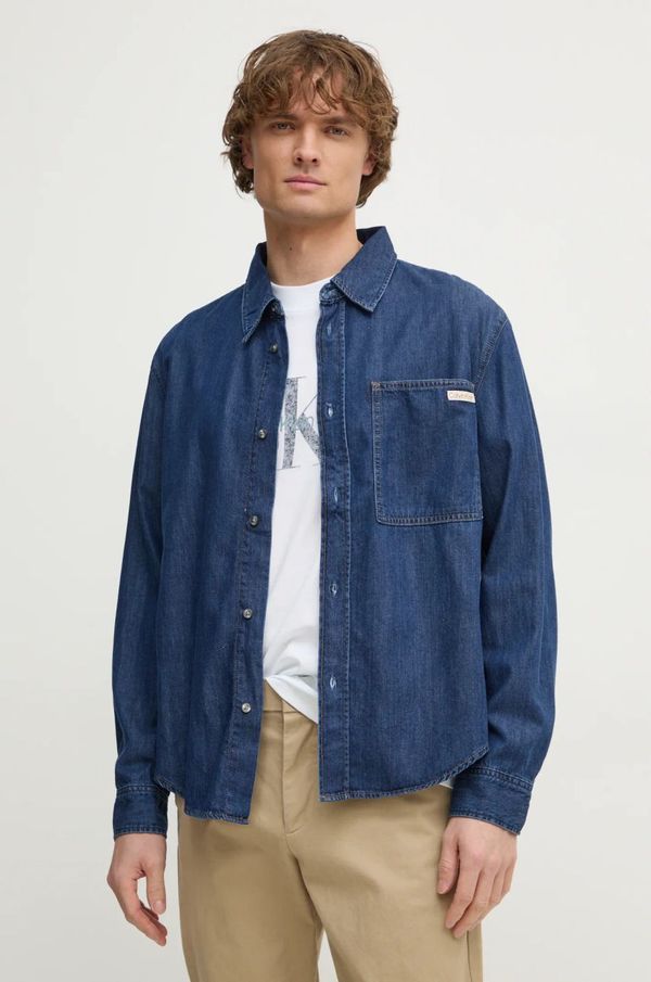 Calvin Klein Jeans Traper košulja Calvin Klein Jeans za muškarce, regular, s klasičnim ovratnikom, J30J327022