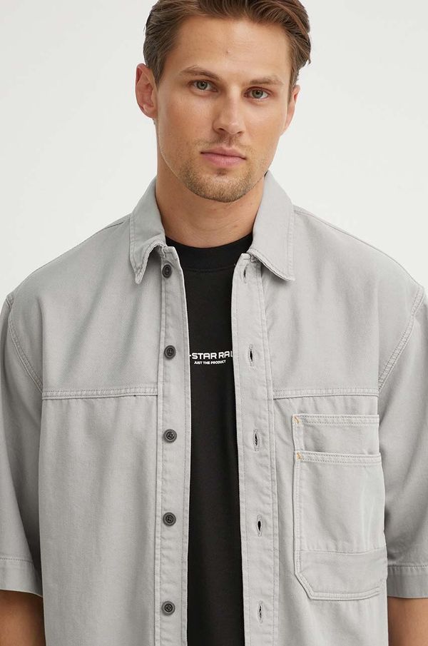 G-Star Raw Traper košulja G-Star Raw za muškarce, boja: siva, relaxed, s klasičnim ovratnikom, D24603-D551