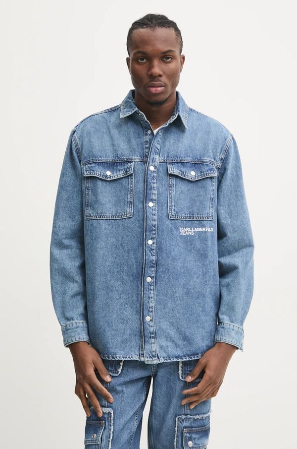 Karl Lagerfeld Jeans Traper košulja Karl Lagerfeld Jeans za muškarce, regular, s klasičnim ovratnikom, A1M16012