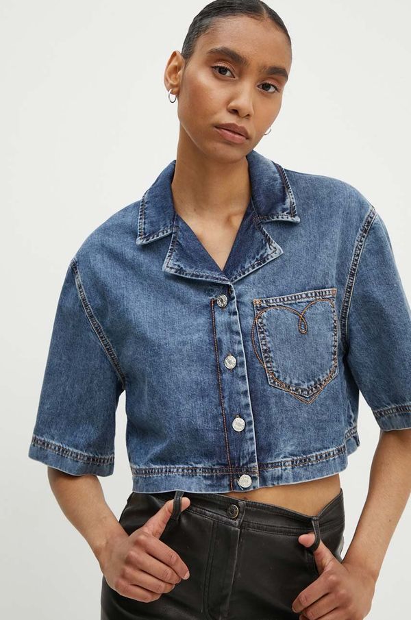 Moschino Jeans Traper košulja Moschino Jeans za žene, relaxed, s klasičnim ovratnikom, 0202.8224