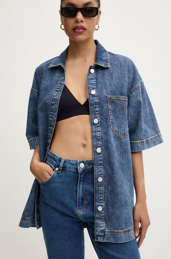 Moschino Jeans Traper košulja Moschino Jeans za žene, relaxed, s klasičnim ovratnikom, 0214.8224