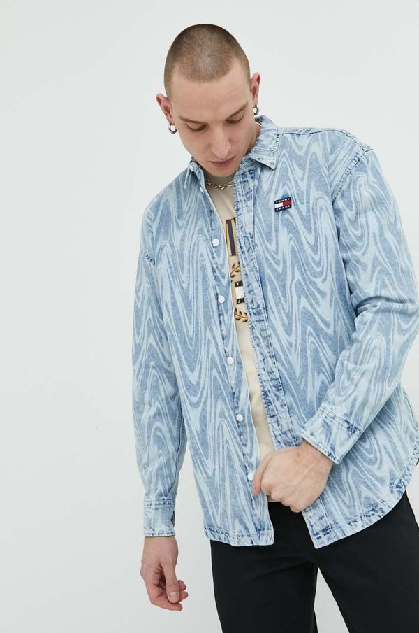 Tommy Jeans Traper košulja Tommy Jeans za muškarce, relaxed, s klasičnim ovratnikom