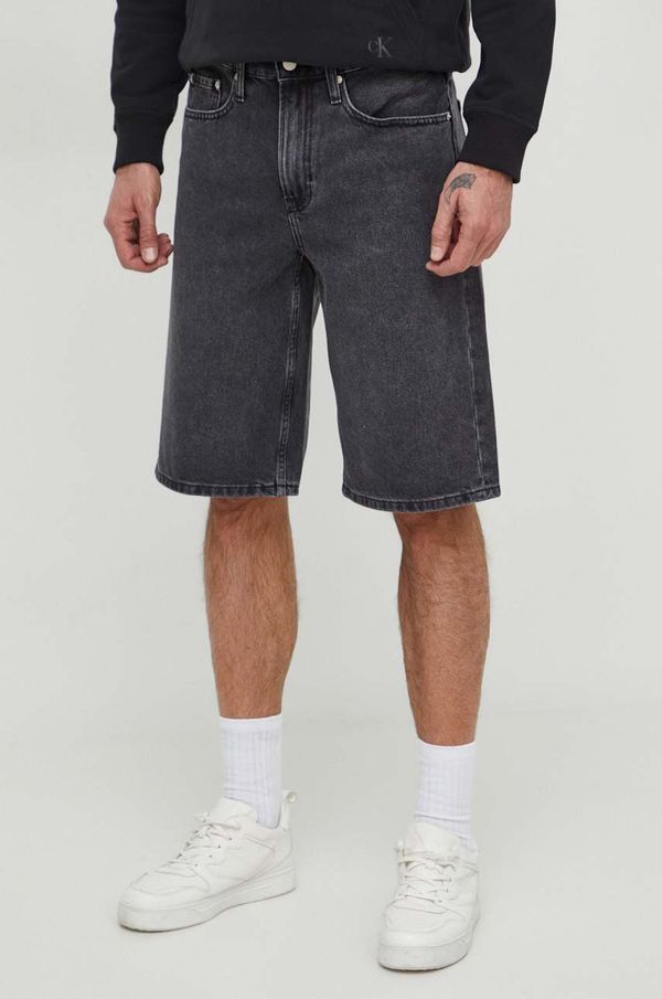 Calvin Klein Jeans Traper kratke hlače Calvin Klein Jeans za muškarce, boja: crna