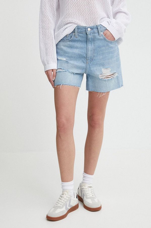 Calvin Klein Jeans Traper kratke hlače Calvin Klein Jeans za žene, bez uzorka, visoki struk, J20J222803