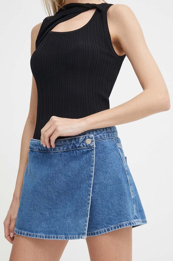 Calvin Klein Jeans Traper kratke hlače Calvin Klein Jeans za žene, bez uzorka, visoki struk, J20J223300