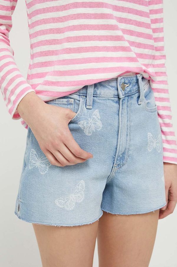 Hollister Co. Traper kratke hlače Hollister Co. CURVY JEANS za žene, s aplikacijom, visoki struk