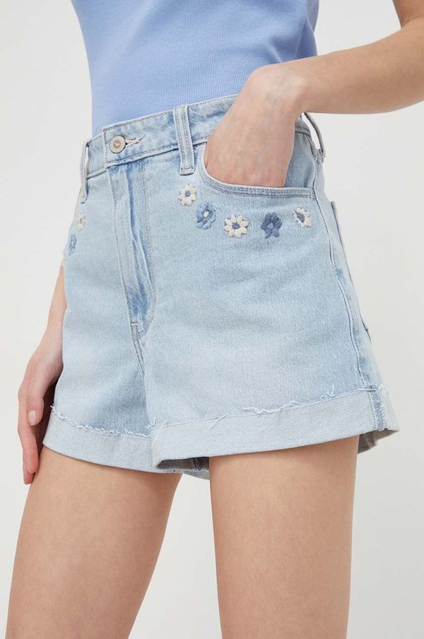 Hollister Co. Traper kratke hlače Hollister Co. za žene, s aplikacijom, visoki struk