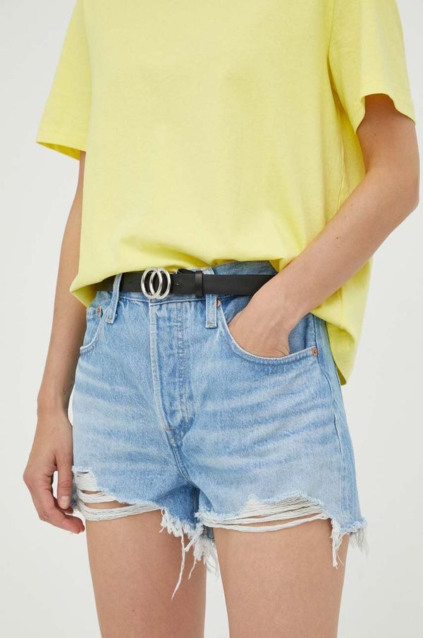 Levi's Traper kratke hlače Levi's 501 za žene, glatki materijal, visoki struk, 56327.0086-LightIndig