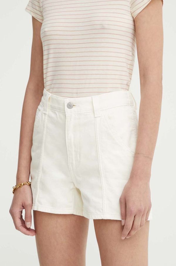 Levi's Traper kratke hlače Levi's CARPENTER SHORT za žene, boja: bež, bez uzorka, visoki struk, A8719