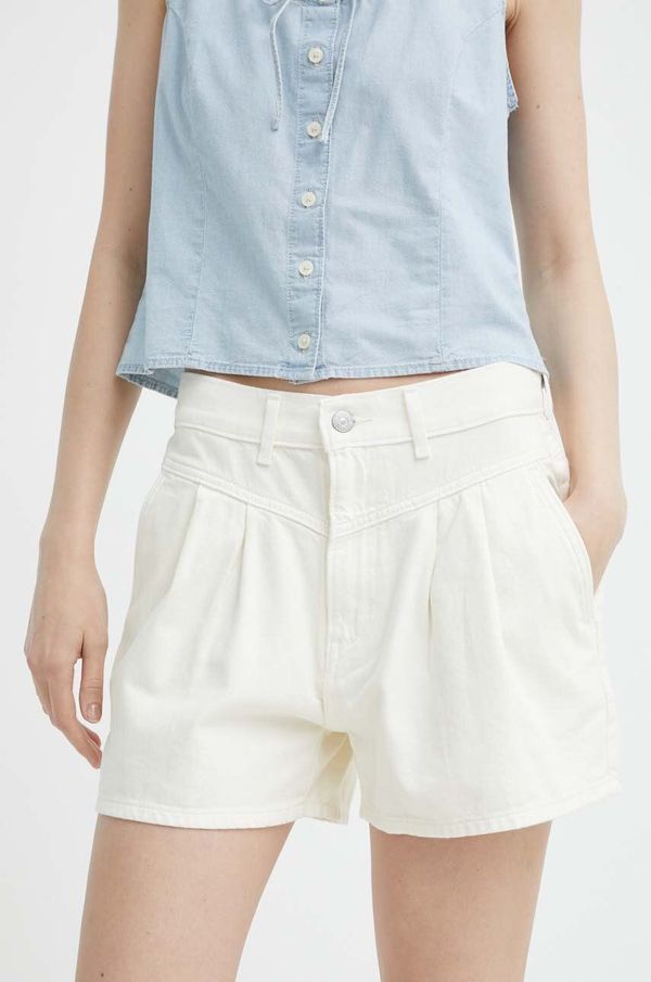 Levi's Traper kratke hlače Levi's za žene, boja: bež, bez uzorka, visoki struk