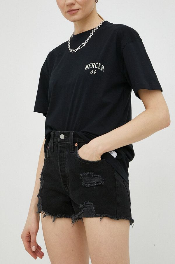 Levi's Traper kratke hlače Levi's za žene, boja: crna, glatki materijal, visoki struk