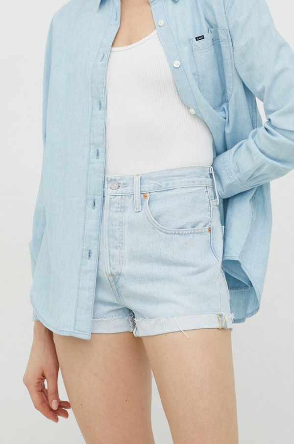 Levi's Traper kratke hlače Levi's za žene, glatki materijal, visoki struk, 56327.0313-LightIndig
