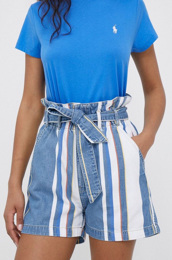 Pepe Jeans Traper kratke hlače Pepe Jeans Phoebe Retro za žene, s uzorkom, visoki struk