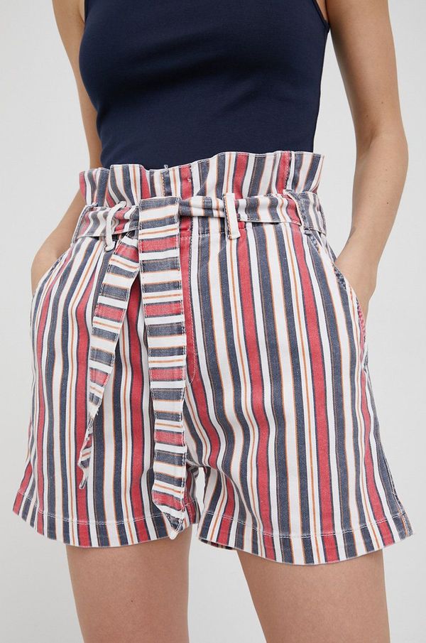 Pepe Jeans Traper kratke hlače Pepe Jeans Phoebe Stripe za žene, s uzorkom, visoki struk