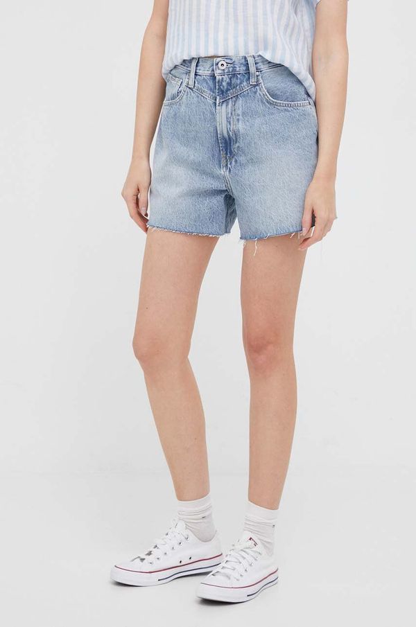 Pepe Jeans Traper kratke hlače Pepe Jeans RACHEL za žene, glatki materijal, visoki struk