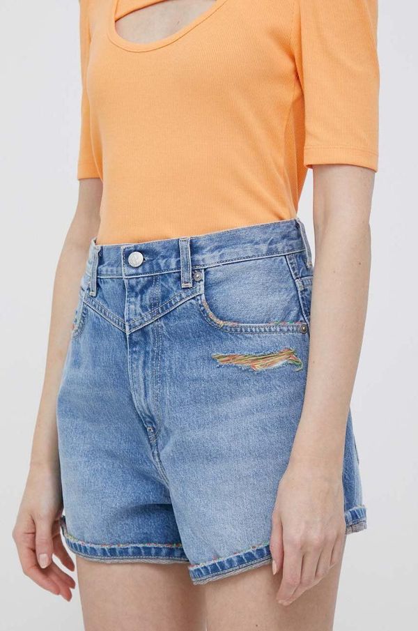 Pepe Jeans Traper kratke hlače Pepe Jeans Rachel za žene, s uzorkom, visoki struk