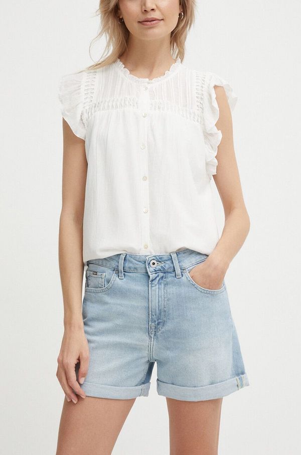 Pepe Jeans Traper kratke hlače Pepe Jeans SKINNY SHORT HW za žene, bez uzorka, visoki struk, PL801121PF6