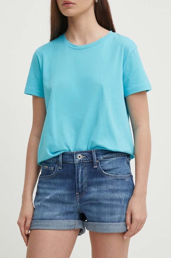 Pepe Jeans Traper kratke hlače Pepe Jeans STRAIGHT SHORT HW za žene, bez uzorka, srednje visoki struk, PL801108HU4