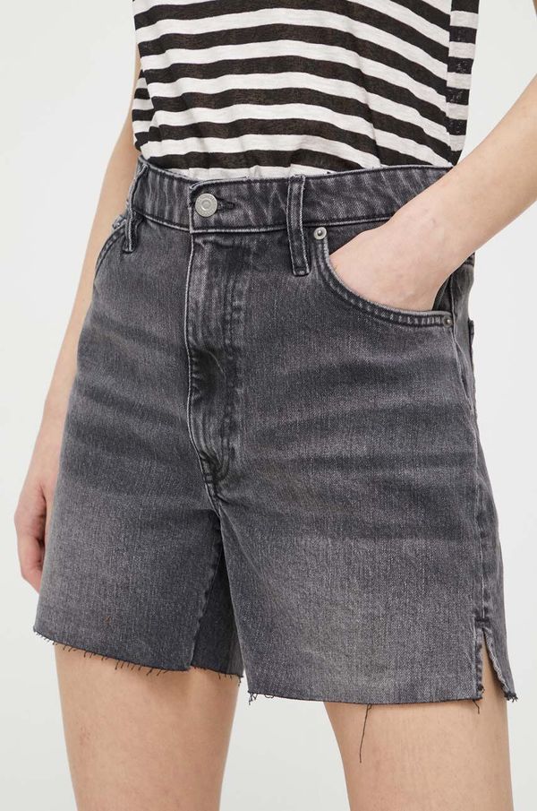 Superdry Traper kratke hlače Superdry za žene, boja: siva, glatki materijal, visoki struk