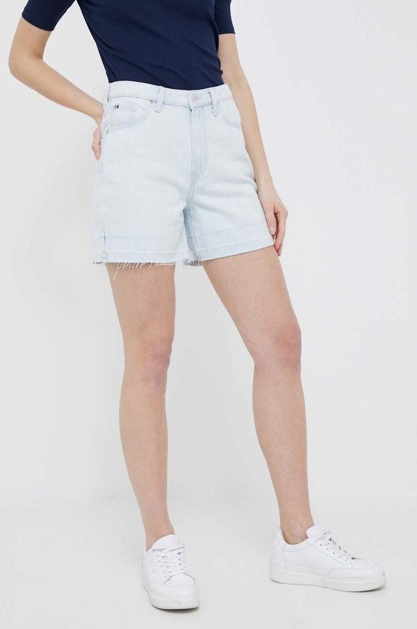 Tommy Hilfiger Traper kratke hlače Tommy Hilfiger za žene, glatki materijal, visoki struk