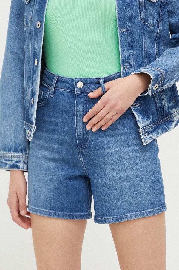 Tommy Hilfiger Traper kratke hlače Tommy Hilfiger za žene, glatki materijal, visoki struk