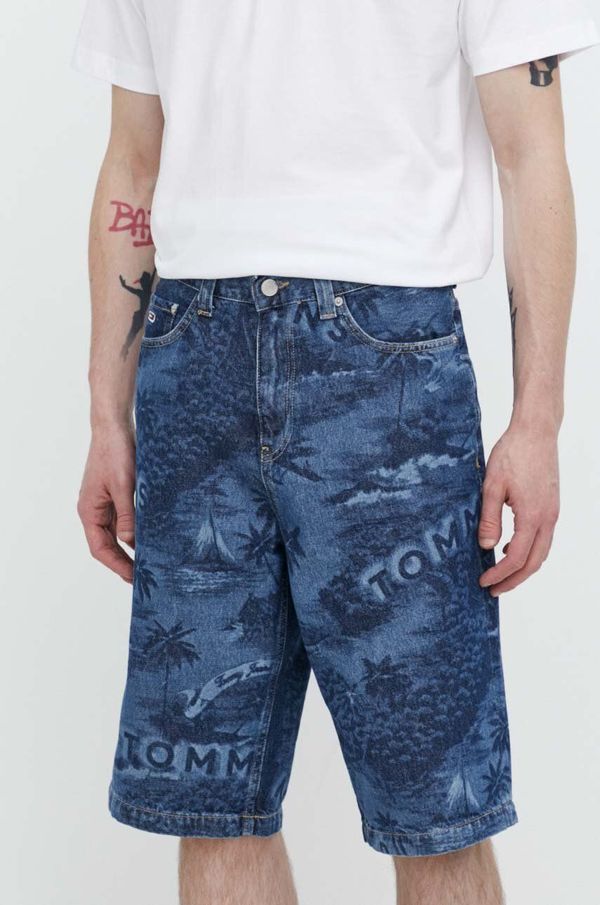 Tommy Jeans Traper kratke hlače Tommy Jeans za muškarce, boja: tamno plava