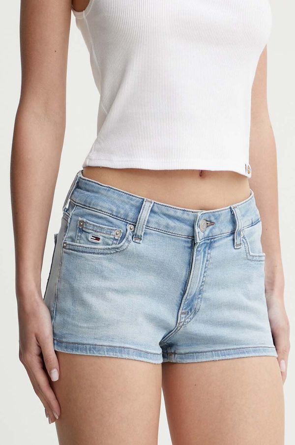 Tommy Jeans Traper kratke hlače Tommy Jeans za žene, bez uzorka, visoki struk, DW0DW17650
