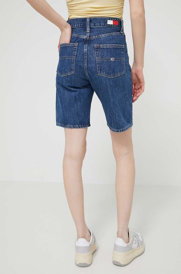 Tommy Jeans Traper kratke hlače Tommy Jeans za žene, bez uzorka, visoki struk