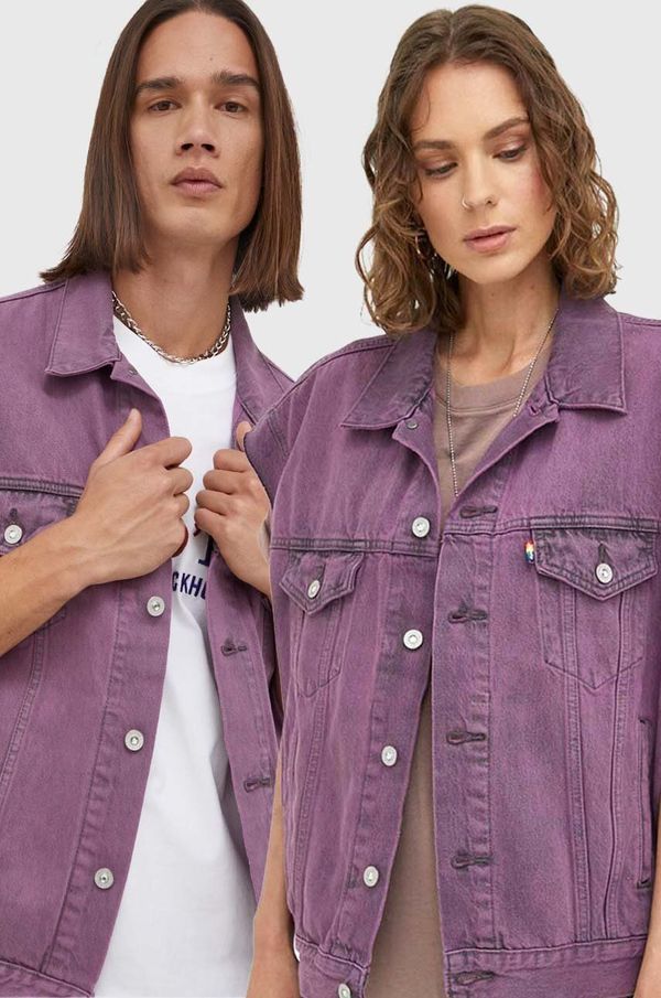 Levi's Traper prsluk Levi's za muškarce, boja: ljubičasta, za prijelazno razdoblje