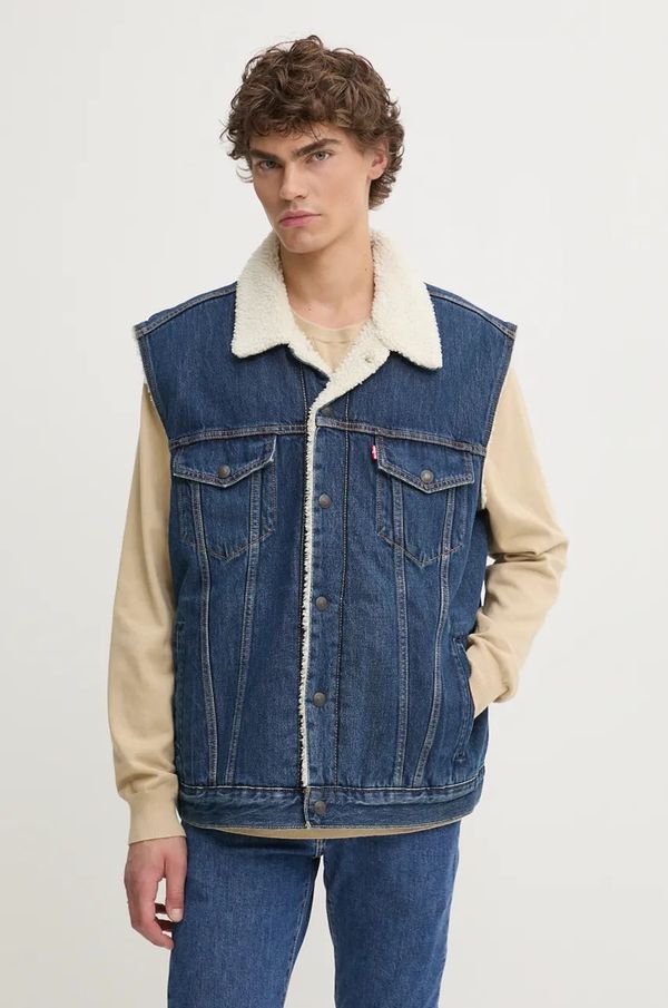 Levi's Traper prsluk Levi's za muškarce, boja: tamno plava, za prijelazno razdoblje, A8637