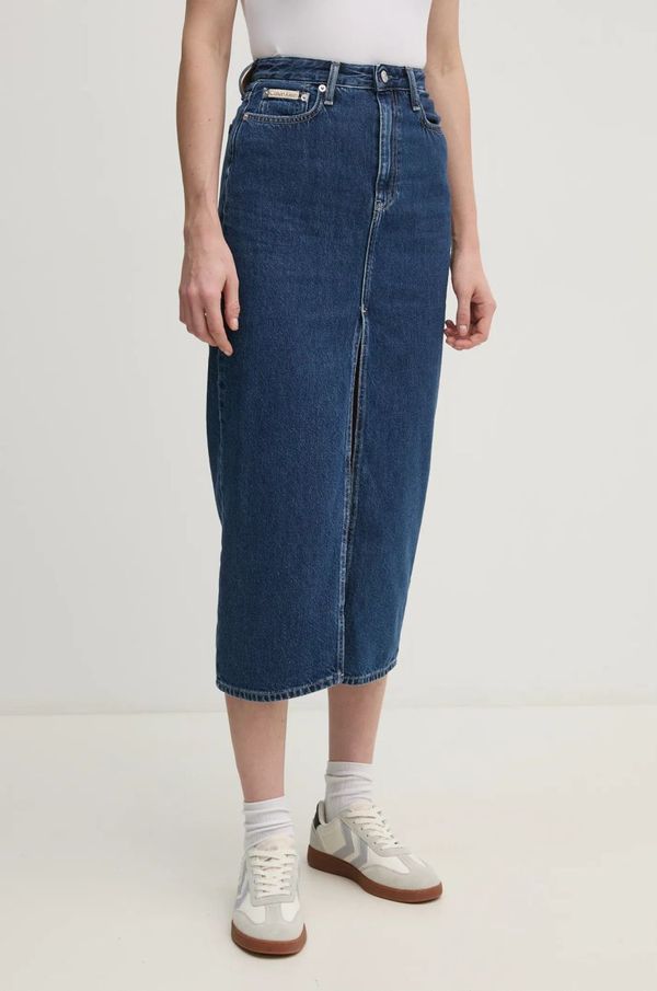 Calvin Klein Jeans Traper suknja Calvin Klein Jeans boja: tamno plava, maxi, pencil, J20J224531