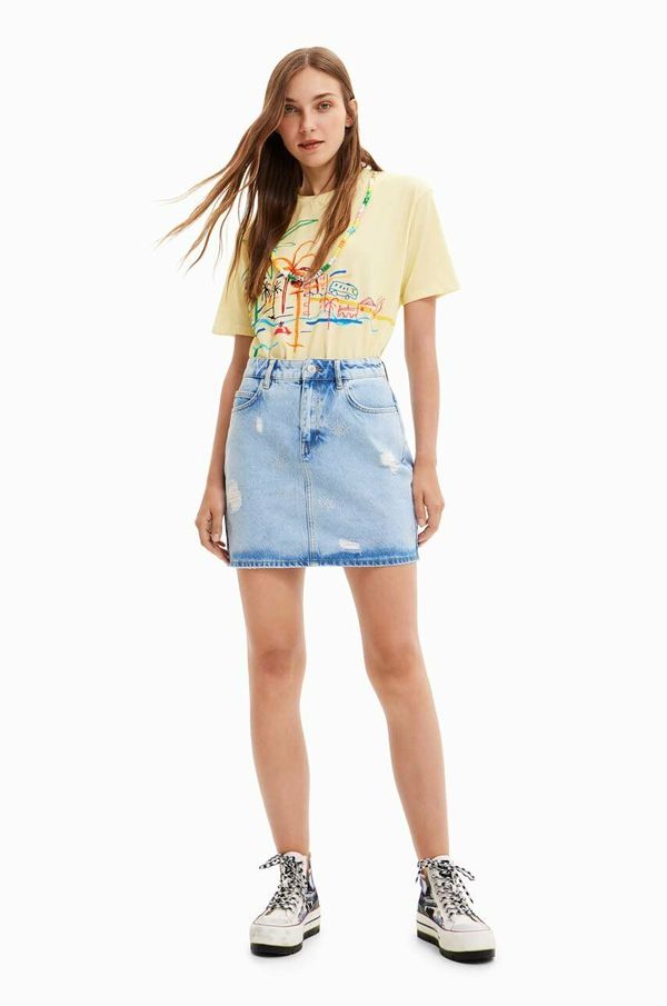 Desigual Traper suknja Desigual mini, ravna