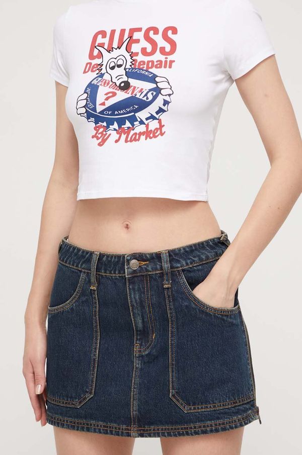 Guess Originals Traper suknja Guess Originals boja: tamno plava, mini, ravna