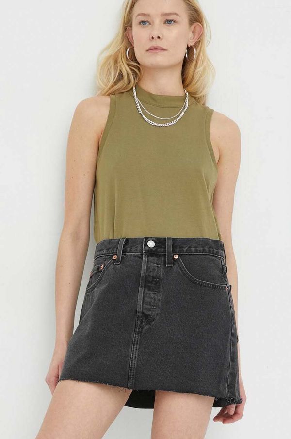 Levi's Traper suknja Levi's boja: crna, mini, ravna