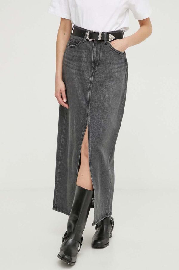 Levi's Traper suknja Levi's boja: siva, maxi, ravna