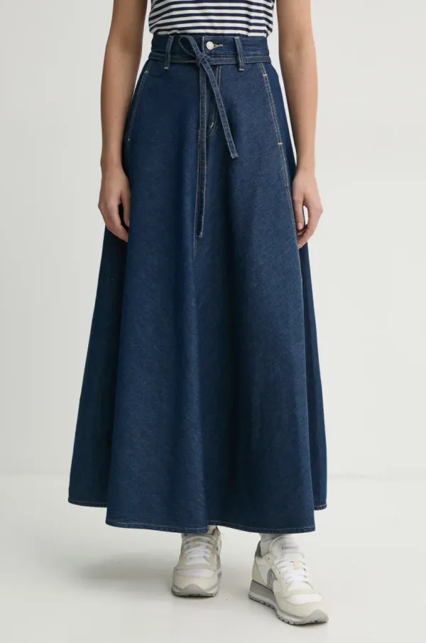 Levi's Traper suknja Levi's XL SKIRT boja: tamno plava, maxi, širi se prema dolje, 001T4