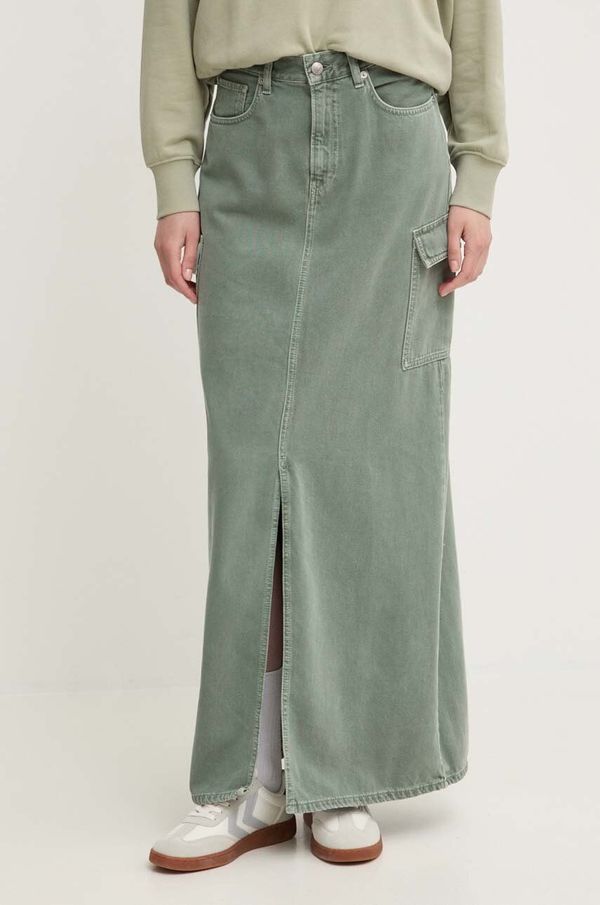 Pepe Jeans Traper suknja Pepe Jeans MAXI SKIRT HW CLR boja: zelena, maxi, širi se prema dolje, PL901143