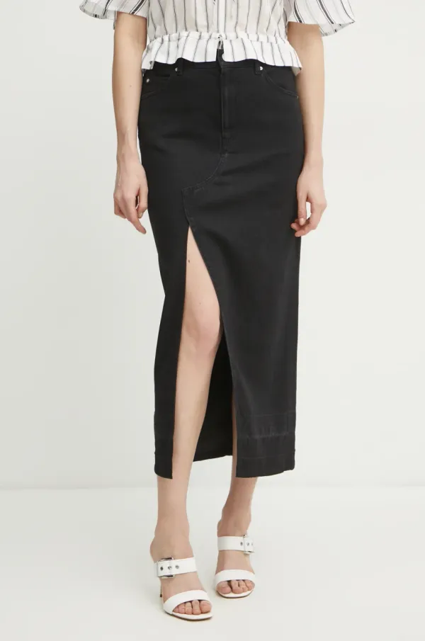 Pinko Traper suknja Pinko boja: crna, midi, ravna, 104628 A2GP