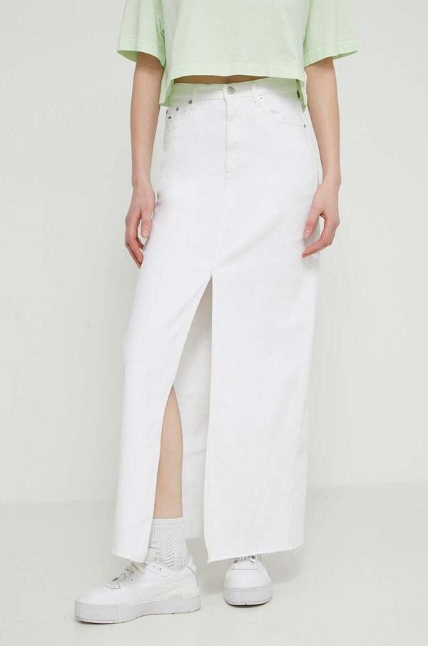 Tommy Jeans Traper suknja Tommy Jeans boja: bijela, maxi, ravna, DW0DW17991