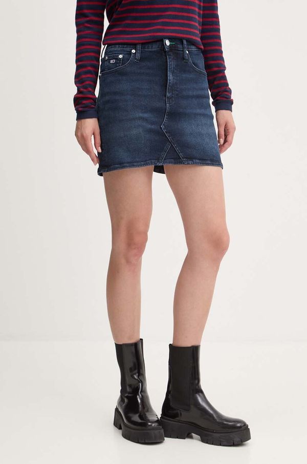 Tommy Jeans Traper suknja Tommy Jeans boja: tamno plava, mini, ravna, DW0DW18951