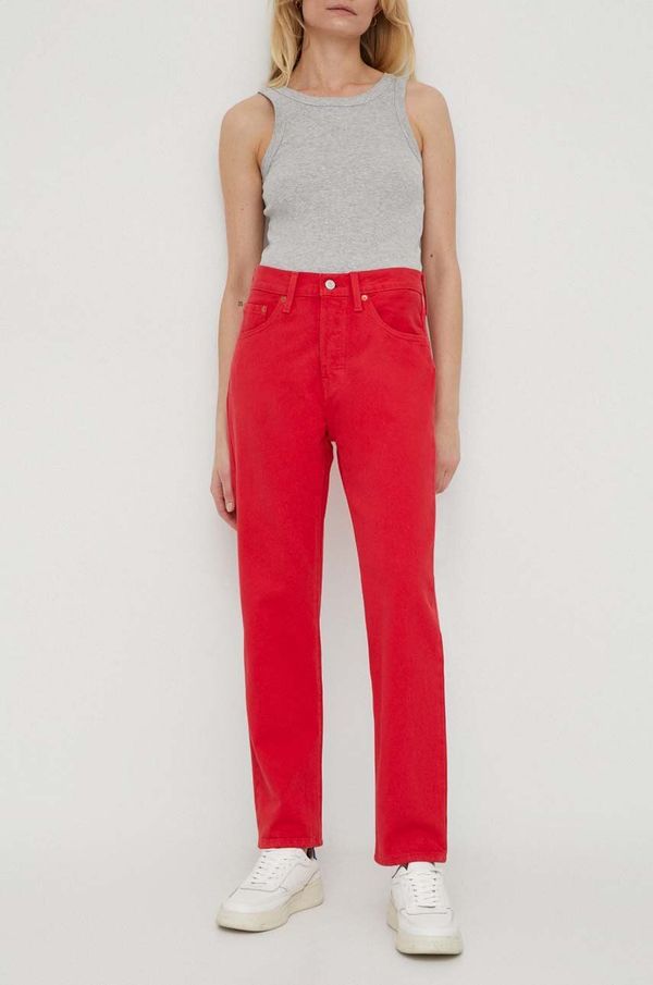 Levi's Traperice Levi's 501 CROP za žene, visoki struk
