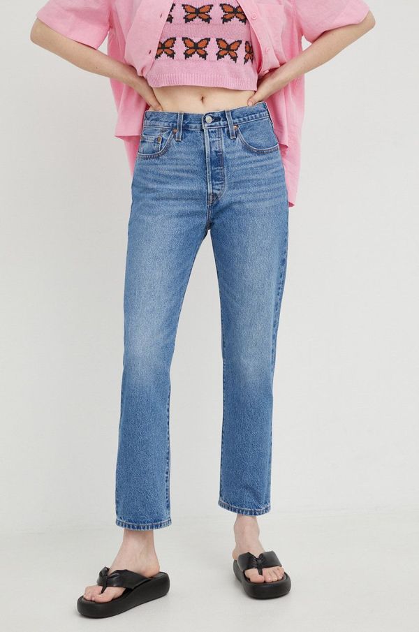 Levi's Traperice Levi's 501 Crop za žene, visoki struk