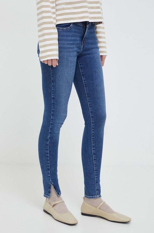 Levi's Traperice Levi's 720 SUPER SKINNY za žene, boja: tamno plava